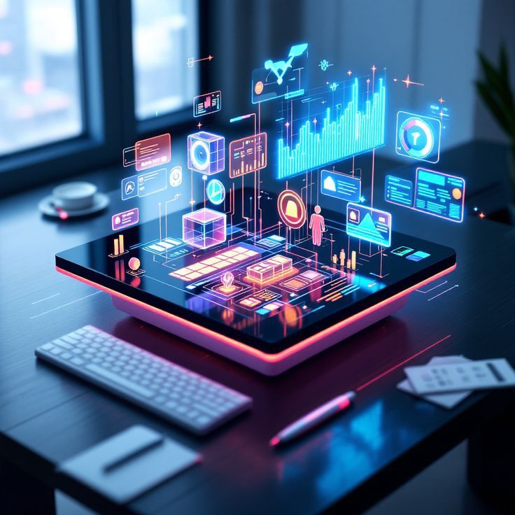 holograms projected from an tablet